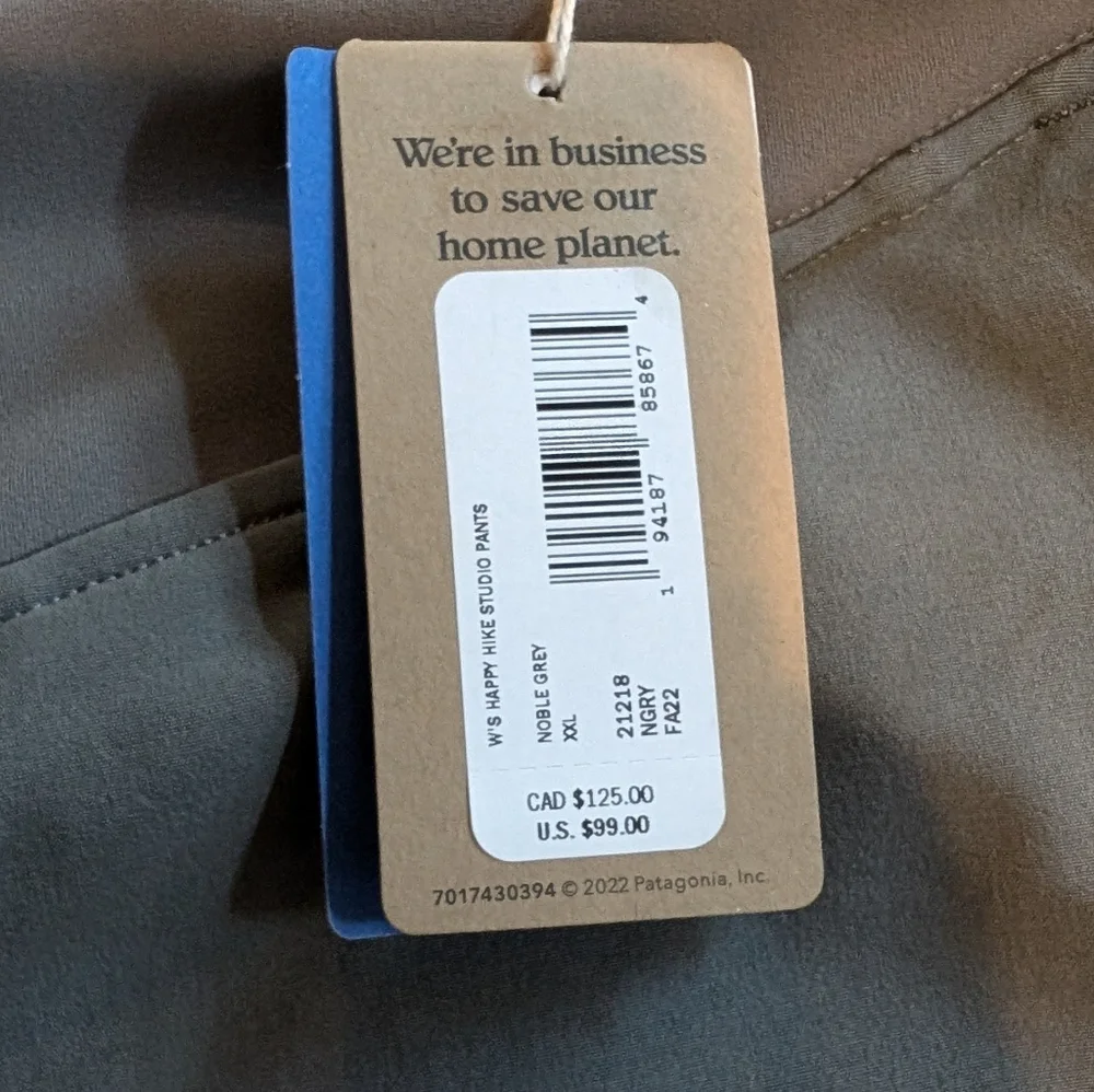 NWT Patagonia Happy Hike Studio Pants in Noble Gray - Picture 6 of 8